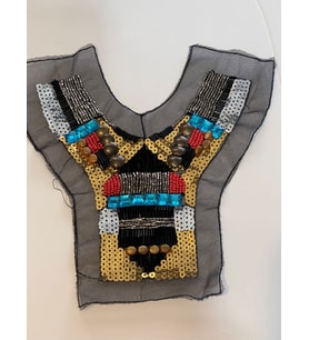 18X17 CM TAŞLI BONCUKLU TASARIM KIYAFET YAKA AKSESUARI APLİK DİKİŞ