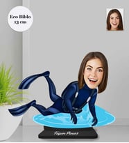 Kişiye Özel Dalgıç Kadın Ahşap Eco Biblo -1