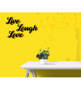 BK Home Live Laugh Love Ahşap Duvar Yazısı (Siyah)