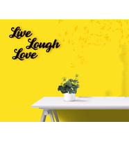 BK Home Live Laugh Love Ahşap Duvar Yazısı (Siyah)