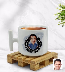 BK Gift Kişiye Özel Erkek Nihayetinde Karikatürlü T Kulplu Beyaz Middle Kupa Bardak-3