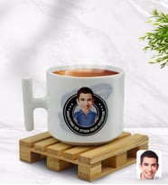 BK Gift Kişiye Özel Erkek Nihayetinde Karikatürlü T Kulplu Beyaz Middle Kupa Bardak-3