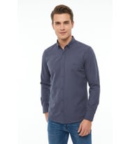 Erkek Spor Slim Fit Uzun Kol Likralı Gömlek BGL-ST05465