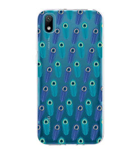 PrintiFy Huawei Y5 2019 ile Uyumlu 1mm Slim Fit Nazar Boncuğu 4 Baskılı Şeffaf  Kılıf