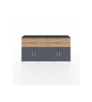 Arges Konsol 2 Raflı 4 Çekmeceli 8 Kapaklı 176x30x99 Antrasit-Antrasit/Çam