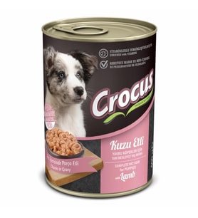 Crocus Kuzu Etli Yavru Köpek Yaş Mama 400gr (Kahverengi)