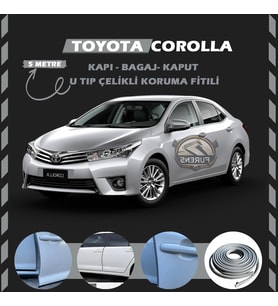 Toyota Corolla Oto Araç Kapı Koruma Fitili 5metre Parlak Gri Renk