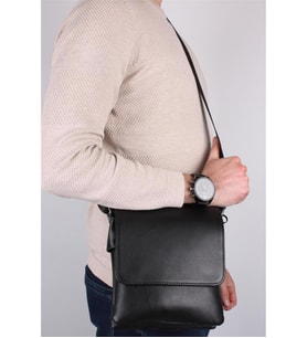 Legend Leather 4262 Siyah Erkek Postacı Çapraz Hakiki Deri Çanta