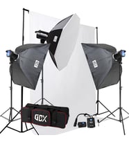 Gdx BM400 3'lü Paraflaş Set + Seyyar Fon Perde 3x3 Metre