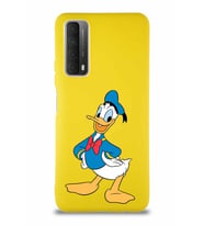 Huawei P Smart 2021 Soft Premier Kapak Donald Duck-C Tasarımlı Silikon Kılıf - Sarı (Şeffaf)