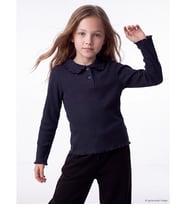 LCW Kids Lacivert Bebe Yaka Kız Çocuk Tişört