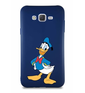 Samsung Galaxy J7 Soft Premier Kapak Donald Duck-C Tasarımlı Silikon Kılıf - Lacivert (Şeffaf)