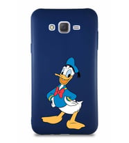 Samsung Galaxy J7 Soft Premier Kapak Donald Duck-C Tasarımlı Silikon Kılıf - Lacivert (Şeffaf)