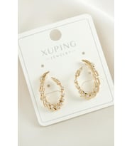 Xuping Oval Zirkon Taşlı Lüks Çelik Küpe