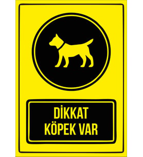 dikkat köpek var 21x28 Arkası Sticker