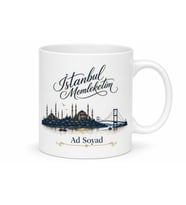 İstanbul Memleketim Yazılı Baskılı Kupa Bardak Hediye Porselen Mug