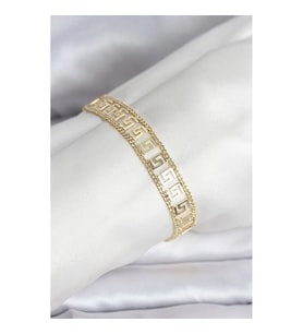 Mey İthalat® 316L Çelik Gold Renk Labirent Model Kadın Bileklik