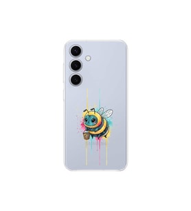 Samsung Galaxy S25 ile uyumlu Splash arı tasarımlı şeffaf silikon kılıf