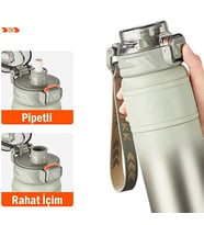 Vagonlife Tkk T2022 500ml Süzgeçli Pipetli Mavi Çelik Matara