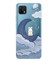 Oppo A15 / A15S Uyumlu Sevimli Ayıcık Desenli Şeffaf Telefon Kılıfı