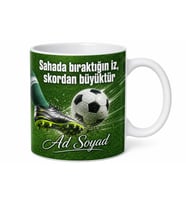 Futbolcuya Krampon Sevinç Yeşil Saha Gol Atanlara Kupa Bardak Hediye