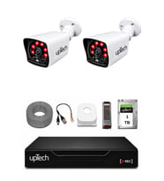 UPTECH 2 Kameralı Güvenlik Kamera Seti 2MP 1080P Full HD 6 Atom LED Gece Görüşlü 1 TB HDD 5525