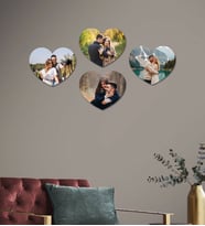 Kişiye Özel 4 Fotoğraflı Kalp Mdf Tablo