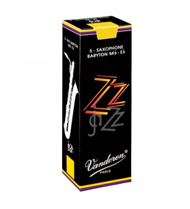 Vandoren SR4425 ZZ Jazz Bariton Saksafon Kamışı No: 2.5 (Orta Seviye/Caz) - 5'li Paket  Caz Soloları İçin Optimize Edilmiş Esnek Yapı ve Zengin Tını