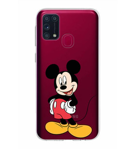 Samsung Galaxy M31 Kapak Mickey Mouse Tasarımlı Şeffaf Silikon Kılıf
