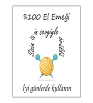 Sizin Için Sevgiyle Örüldü Teşekkür Kartı 5x5,8 cm  60 Adet