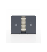 Arges Dolap 12 Raflı 4 Kapaklı 220x30x163 Antrasit-Antrasit/Aytaşı