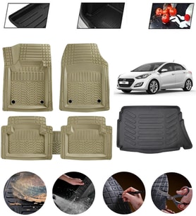 Hyundai i30 2012-2016 Uyumlu Paspas Araca Özel Bagaj Havuzu MBS Bej