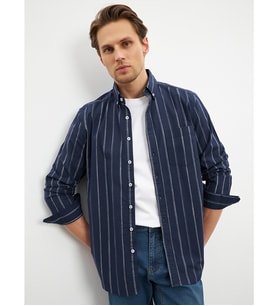LCWAIKIKI Classic Lacivert Regular Fit Poplin Erkek Gömlek
