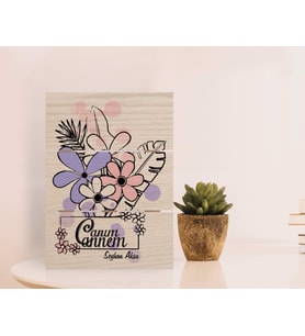 BK Gift Kişiye Özel Canım Annem Tasarımlı Otantik Masaüstü Ahşap Palet Çerçeve-16 (Beyaz)