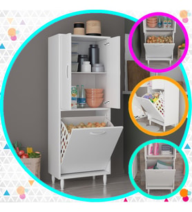 MODİLAYN Gamzem MUTFAK 55x138 cm Mutfak Erzak Kiler Depolama Düzenleyici Dolabı