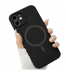 Coverzone iPhone 11 ile Uyumlu Kadife ?� Y�zeyli Premium Silikon K?l?f MagSafe ile Uyumlu Kablosuz ?arj Destekli Darbe Emici Yumu?ak Dokulu Koruma Tasar?ml? Telefon K?l?f? Siyah