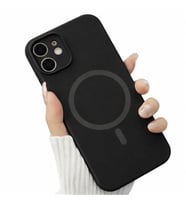 Coverzone iPhone 11 ile Uyumlu Kadife ?� Y�zeyli Premium Silikon K?l?f MagSafe ile Uyumlu Kablosuz ?arj Destekli Darbe Emici Yumu?ak Dokulu Koruma Tasar?ml? Telefon K?l?f? Siyah