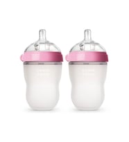 Antikolik Silikon Biberon 2'li 250ml Pembe - Orta Akışlı (3-6 AY)
