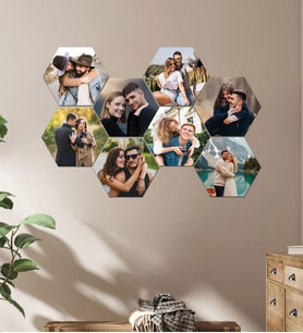 Kişiye Özel 8 Fotoğraflı Altıgen Mdf Tablo