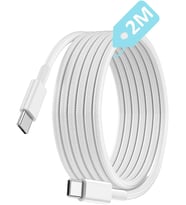 Type C-C, 2Metre ÖRGÜLÜ ve GÜÇLENDİRİLMİŞ BOYUN 60Watt Hızlı Şarj Kablosu (1Ad x 2Metre Beyaz)