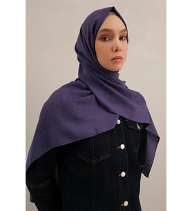 Link Desen Bambu Cotton Şal 2 (Mor)