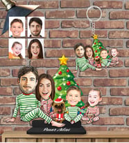Kişiye Özel Aile Ahşap Biblo ve Anahtarlık 2 li set-30