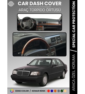 MERCEDES S CLASS W140 (1991-1998) Torpido Örtüsü Premium Kalite Torpido Koruma Özel Kesim UV Koruma