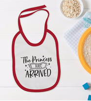 BK Kids The Princess Has Arrived Tasarımlı Kırmızı Bebek Mama Önlüğü-1