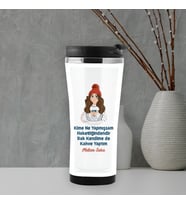 Kendime Kahve Yaptım İsme Özel Termos Mug (Beyaz)