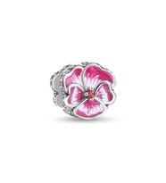 Taşlı Pembe Menekşe Charm