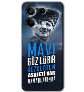 Xiaomi Redmi Note 13 5G Kılıf HD Desen Baskılı Kılıf - Bozkurt Atatürk