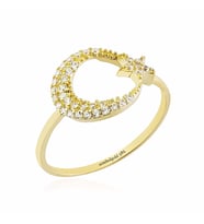 Ayyıldız Altın Yüzük 14K Gold Taşlı (Çok Renkli)