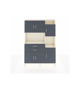 Arges Gardrop 9 Raflı 2 Çekmeceli 6 Kapaklı 132x30x195 Aytaşı-Antrasit