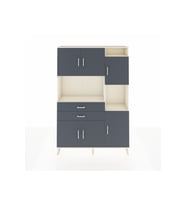 Arges Gardrop 9 Raflı 2 Çekmeceli 6 Kapaklı 132x30x195 Aytaşı-Antrasit